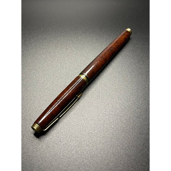 Vtg Parker Sonnet Fountain Pen Laque 5853 Deep Red Brown Lacquer 18K Gold Medium - Picture 8 of 10